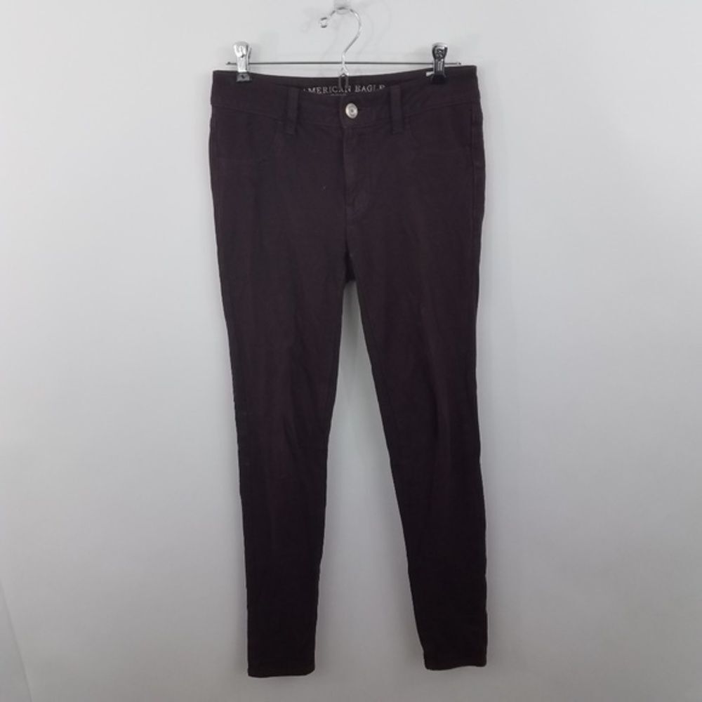 American Eagle Women's Jegging Red Purple Sweatpants Denim Jeans Size 2 Skinny